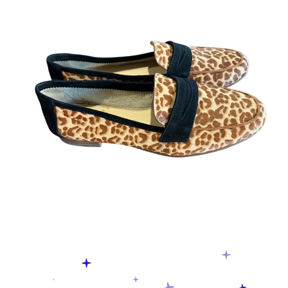 Leopard Print Loafers with Black Strap Vince Camuto size 9 - Picture 2 of 4